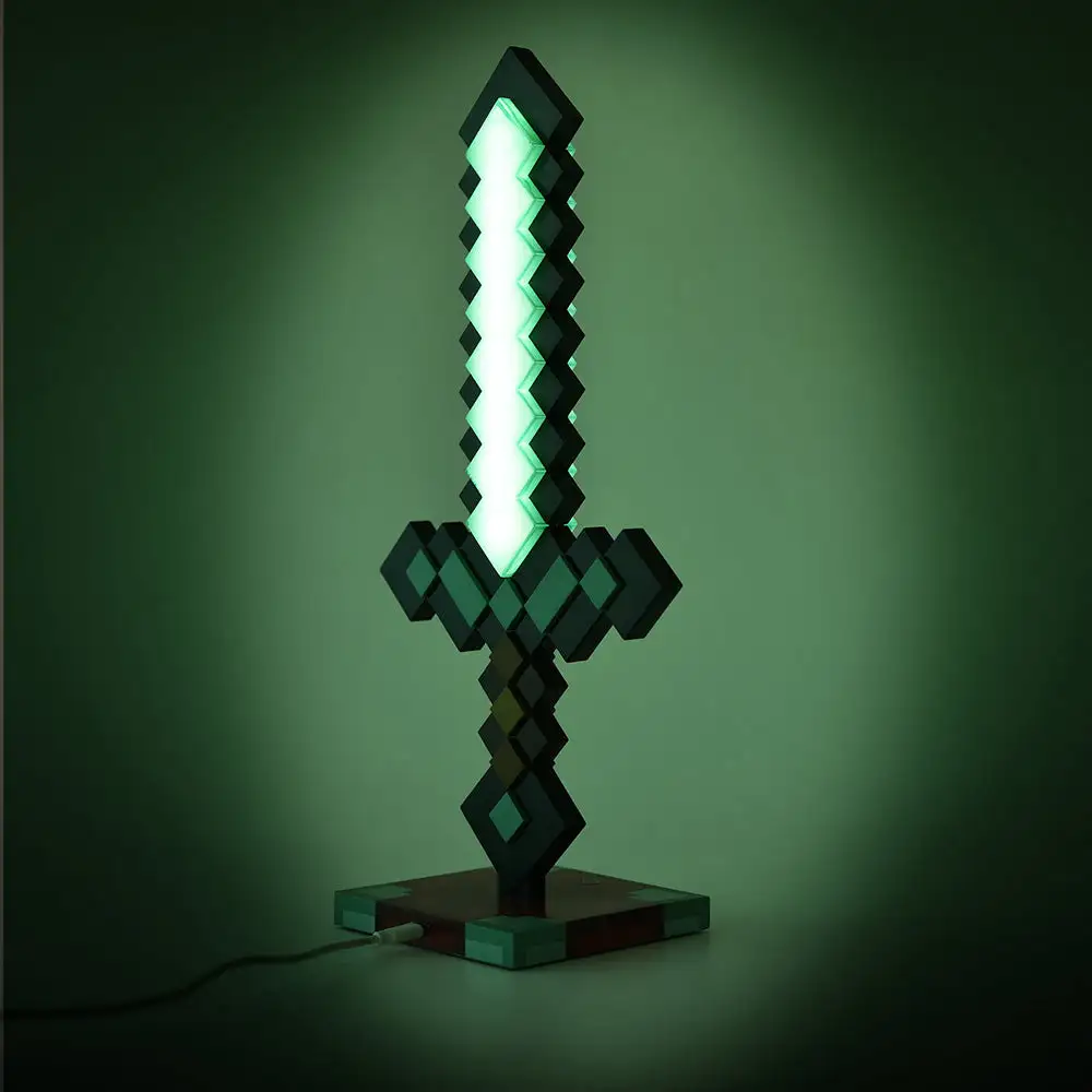 Minecraft 3D Diamond Sword Desk Lamp - 14 Inch