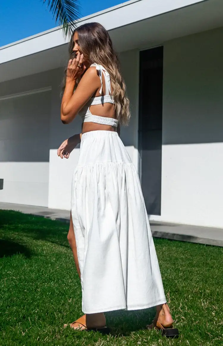 Cosmos Crop Top White