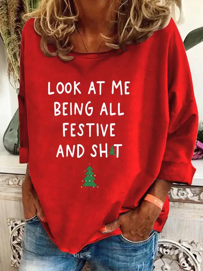 Women'S Christmas Printed Casual Sweatshirt