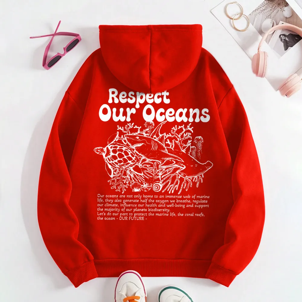 Sea turtle proteck our oceans Women's fashionable hoodie