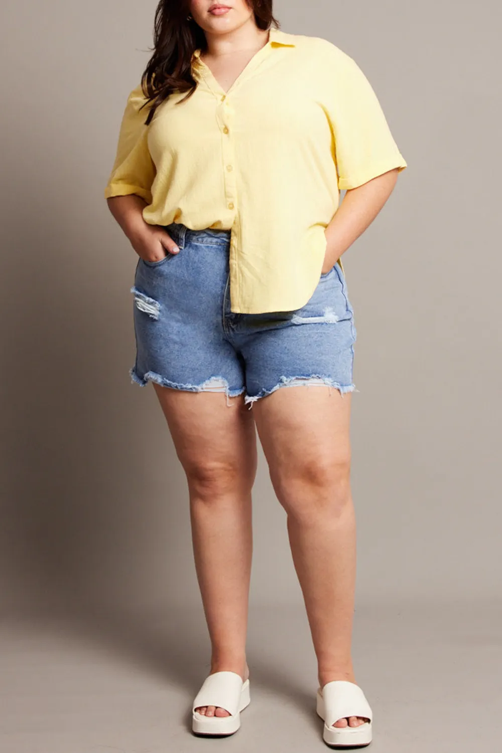 Cowboy casual high waisted shorts