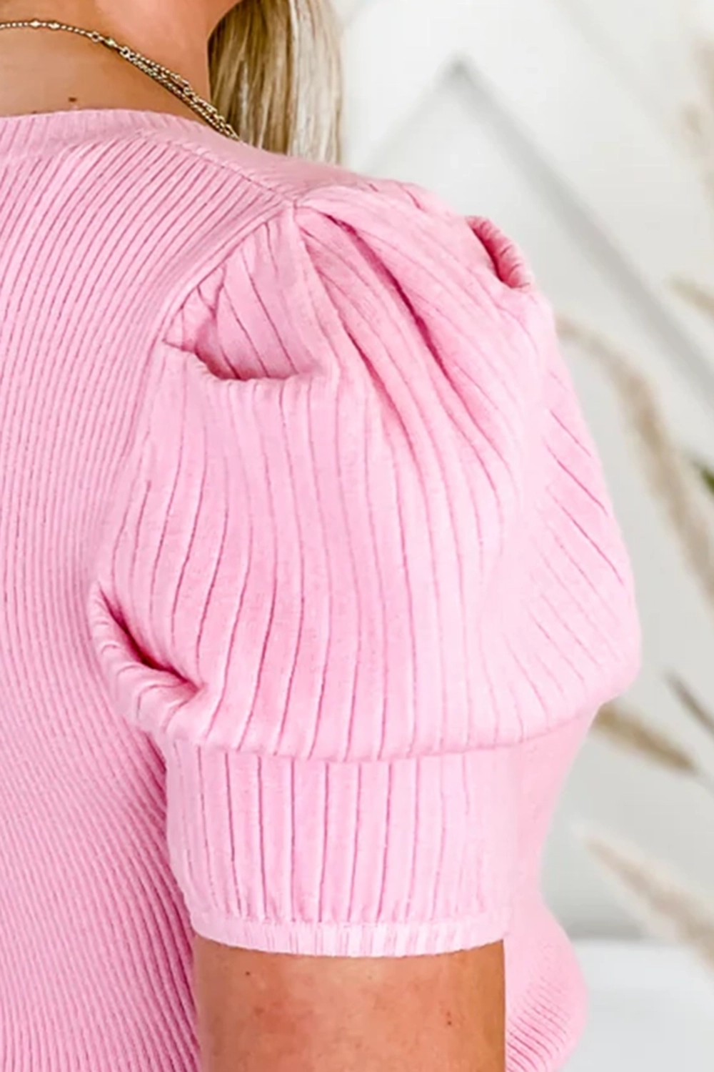 Pink Puff Sleeve Top