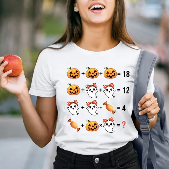 Pumpkin Ghost Mathematics T-Shirt