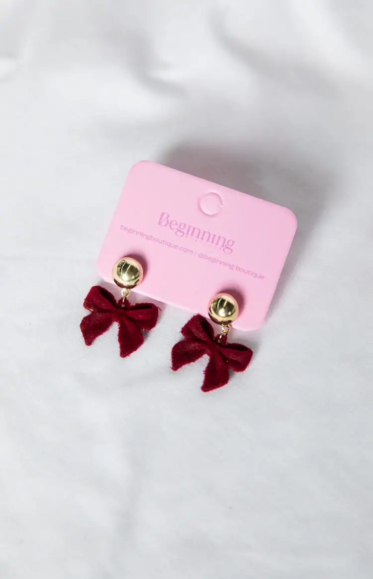 Isibel Red Bow Earrings (FREE over $110)