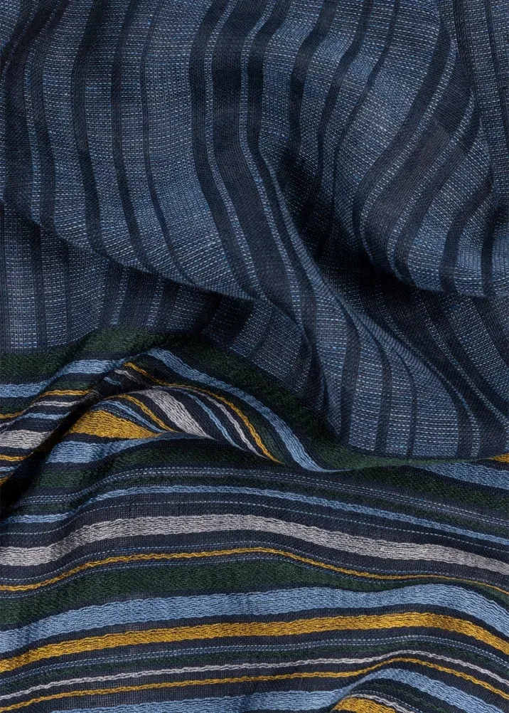 Merino wool striped scarf