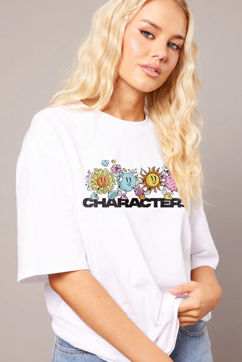 Women's Art Sunflower Letter Combination Printed T-shirt