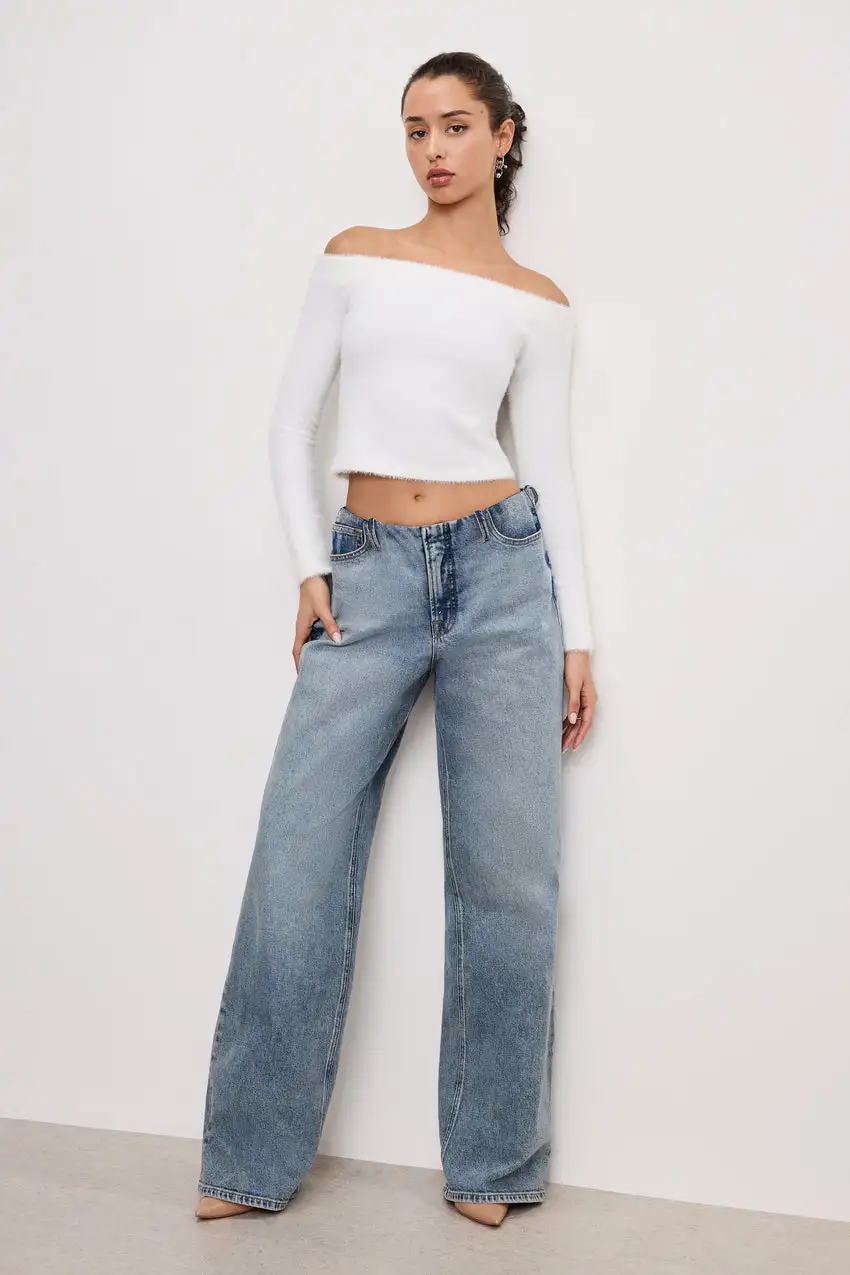 WIDE LEG PULL-ON JEANS