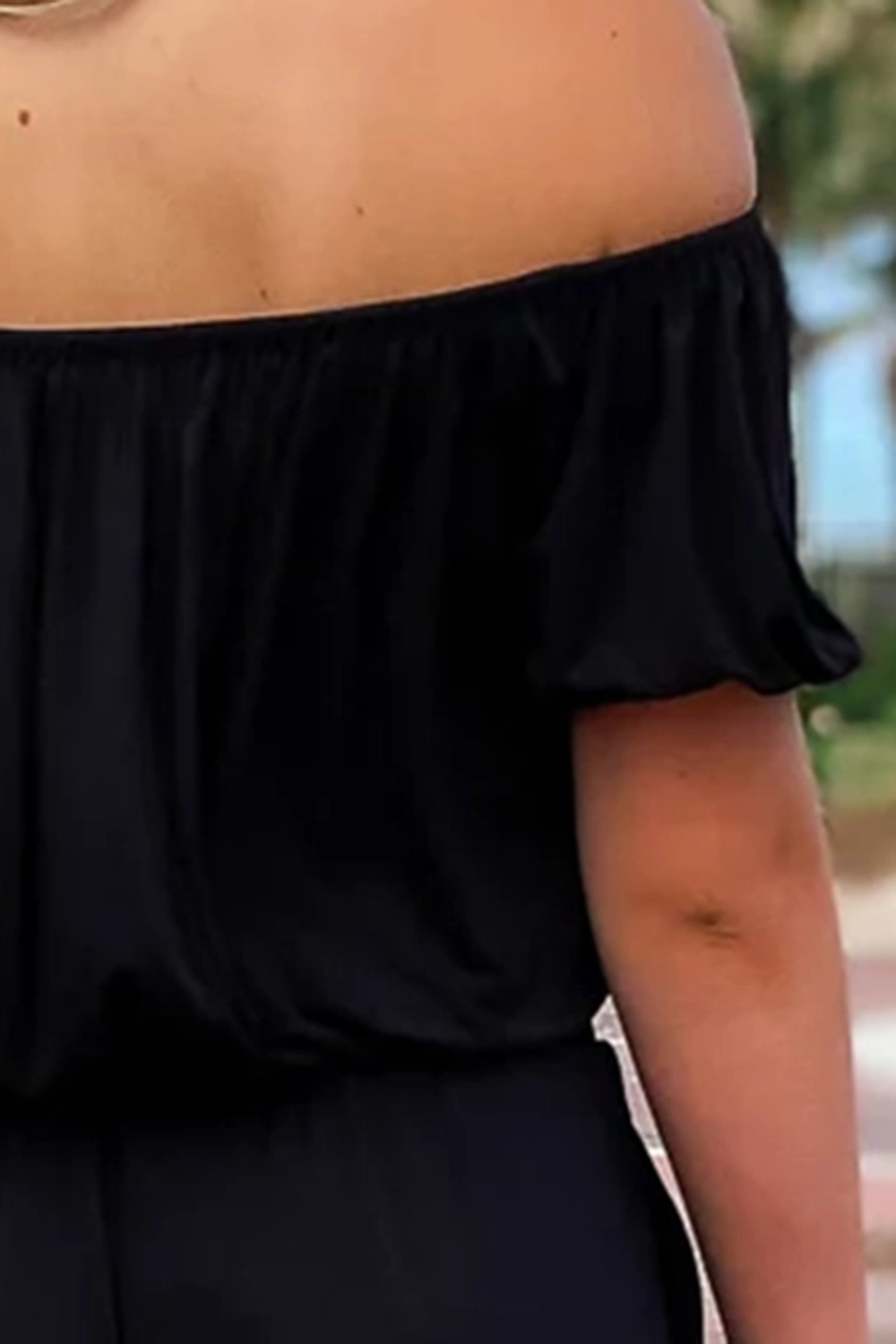 Sexy black off-shoulder top