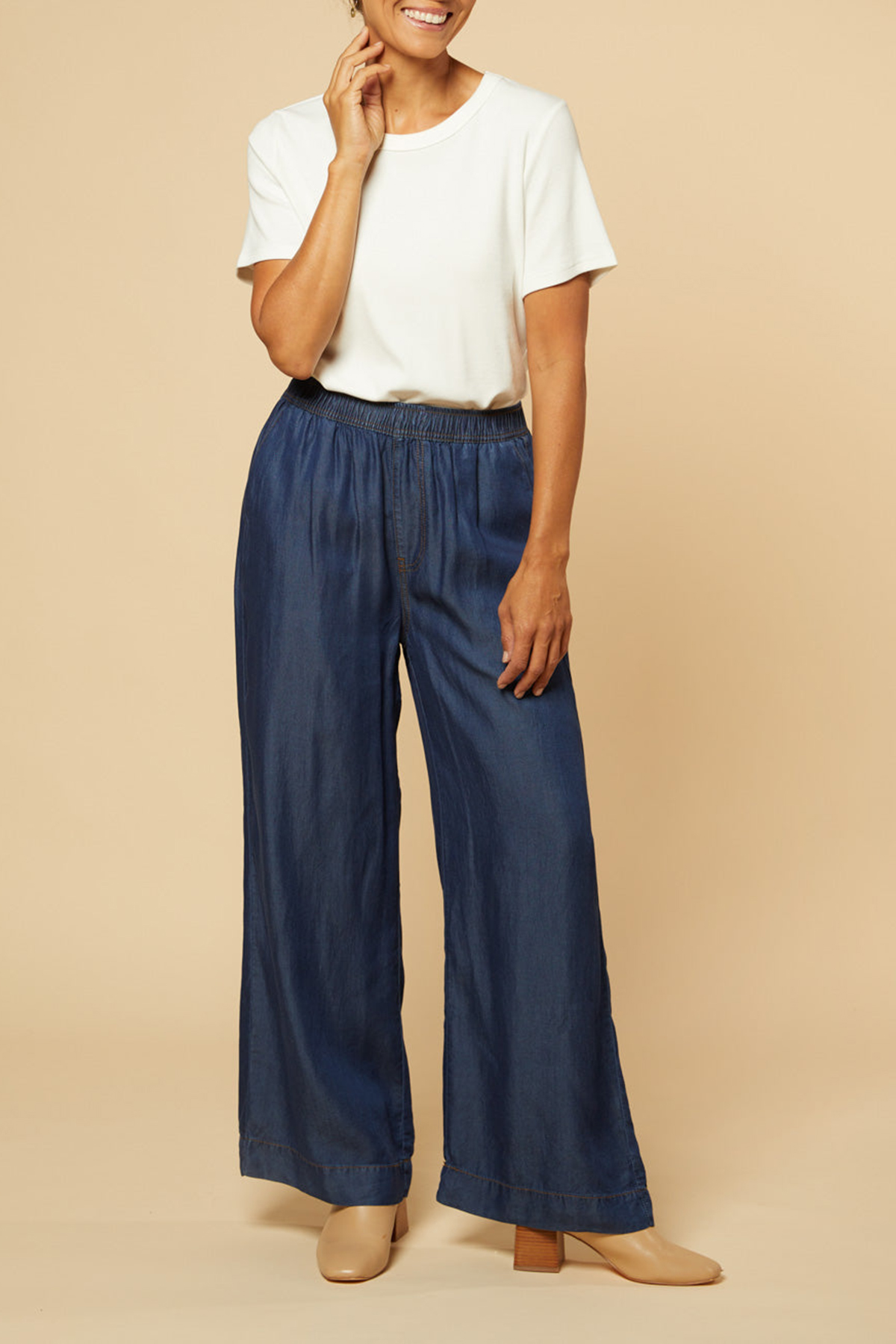 Breezy Relaxed Tencel Pant in Dark Wash