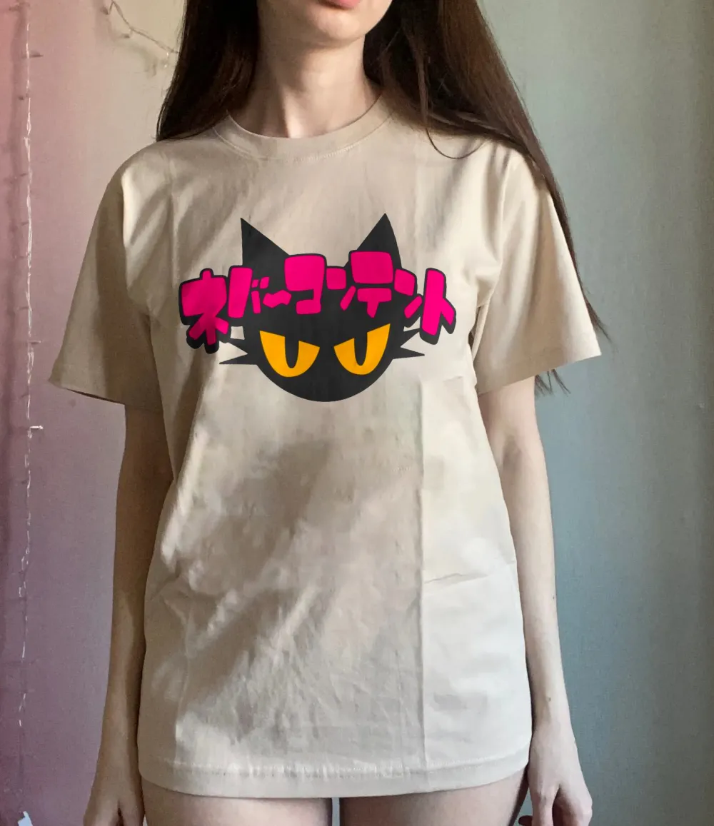 Women's Japanese Cartoon Cat Printed T-shirt