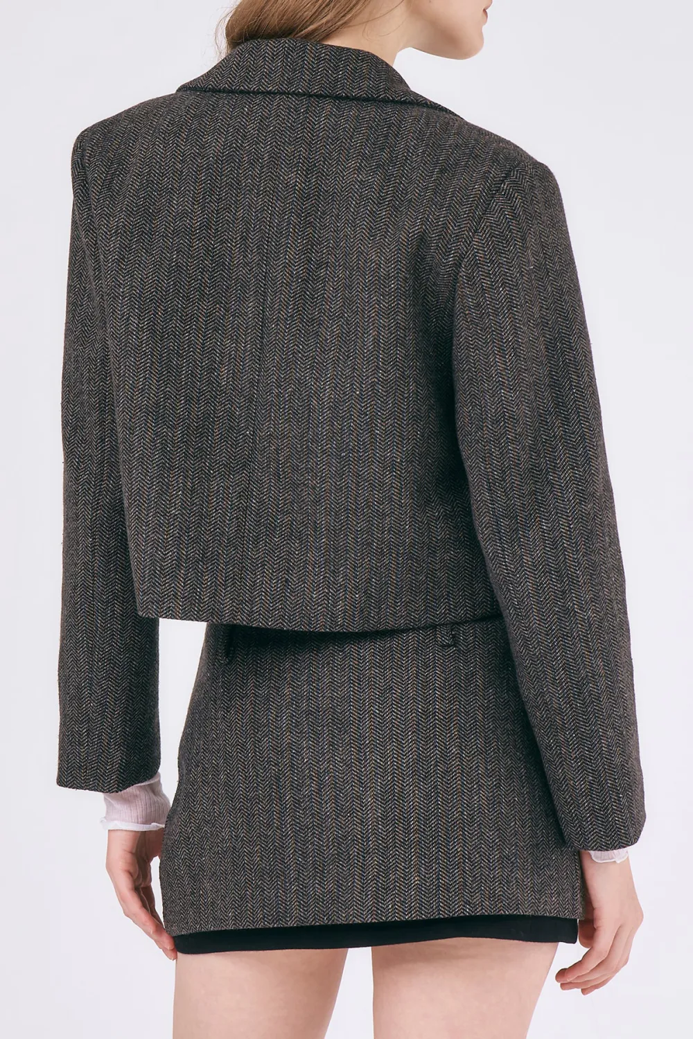 Mia Herringbone Crop Jacket