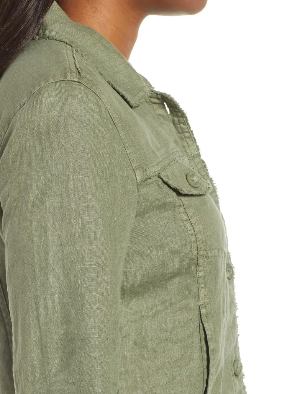 Two Palms Linen Raw Edge Jacket