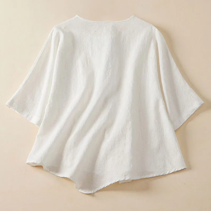 Irregular jacquard half-sleeve shirt