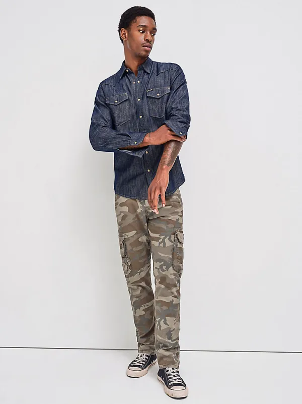 MEN'S DENIM WESTERN SNAP FRONT SHIRT IN RINSE