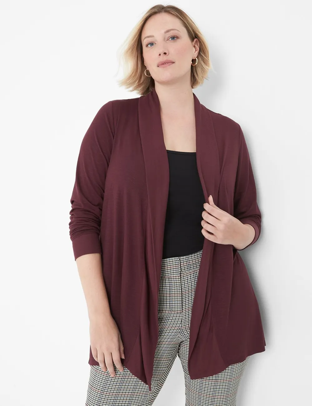 Long-Sleeve Rib Placket Overpiece