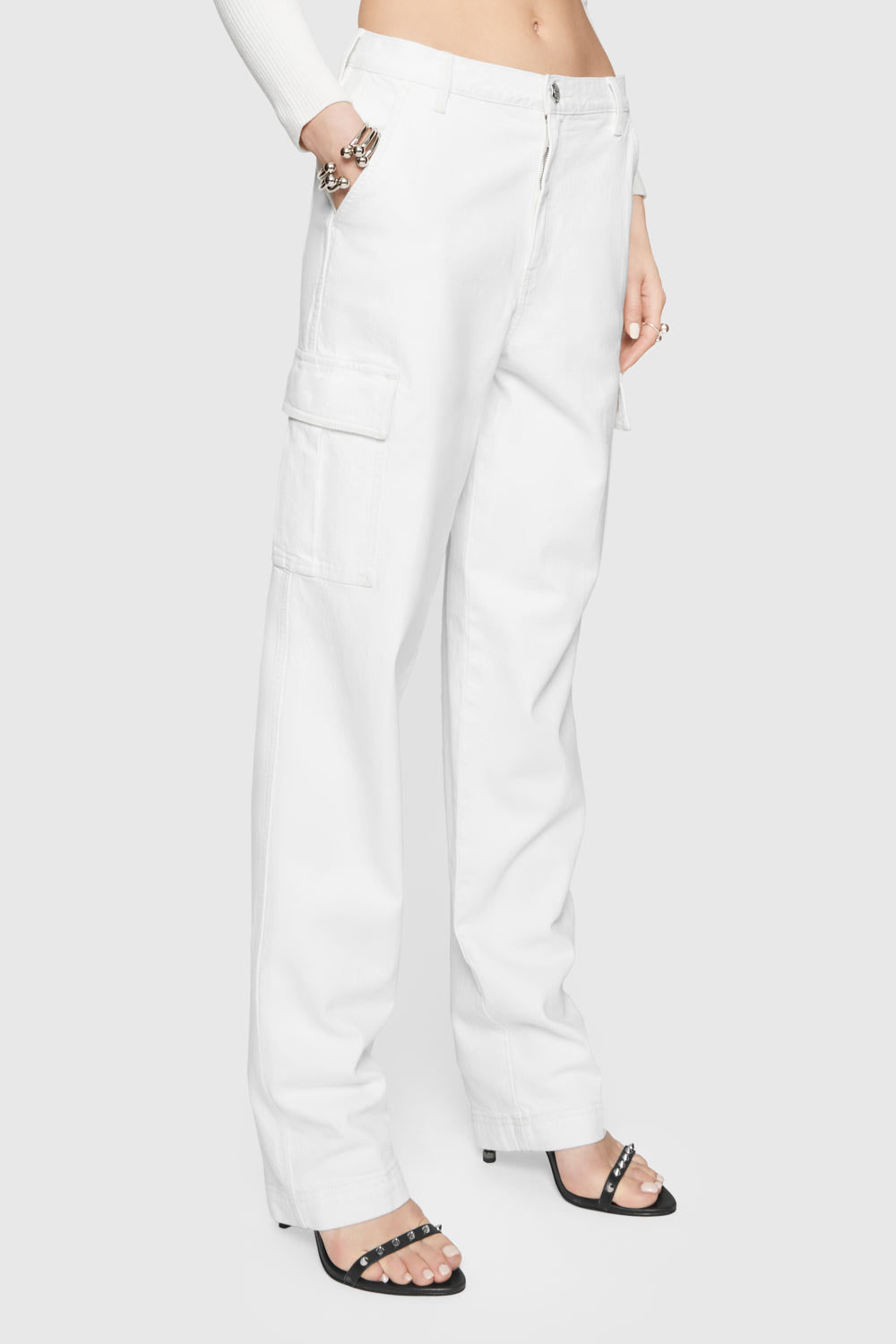 White Straight Pants