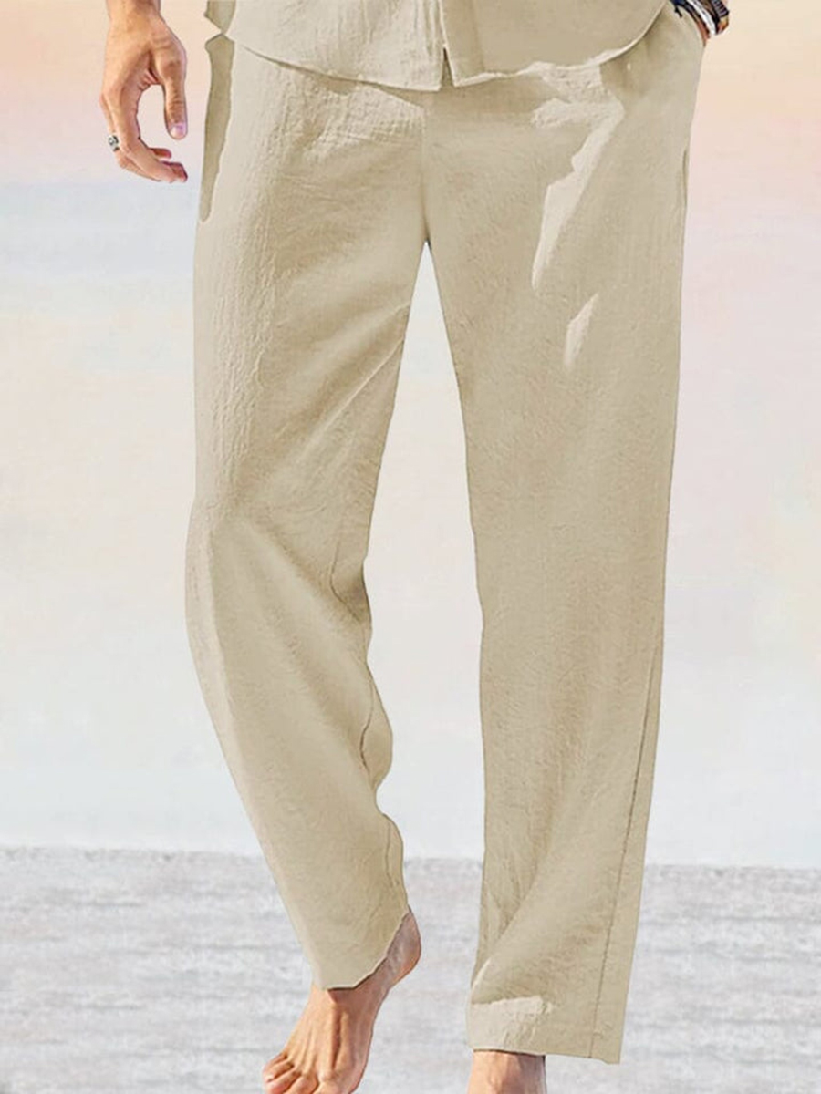 Men's breathable cotton and linen comfortable trousers