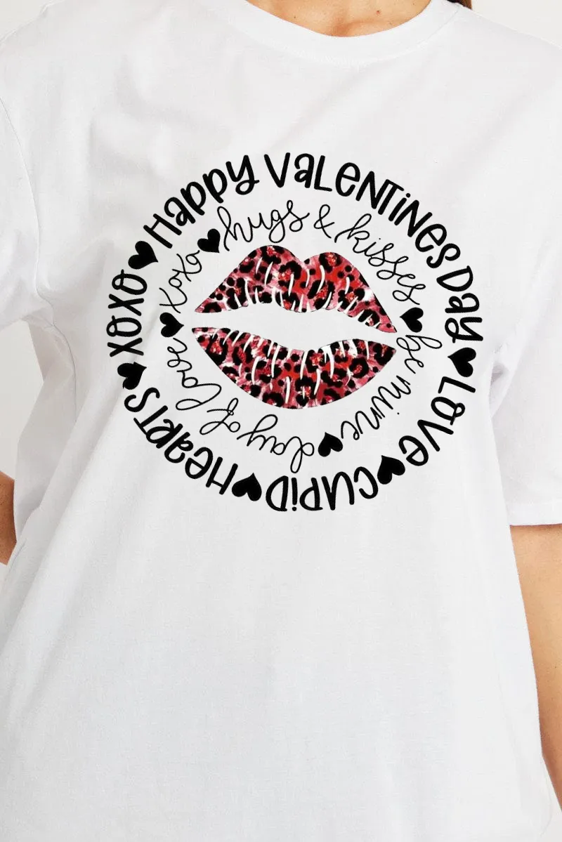 Women's Lipprint Love Letter Printed T-shirt