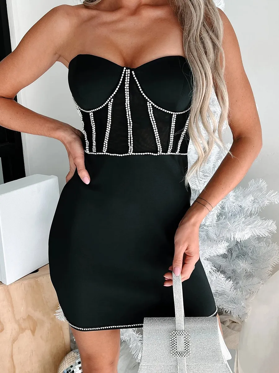 Black strapless dress