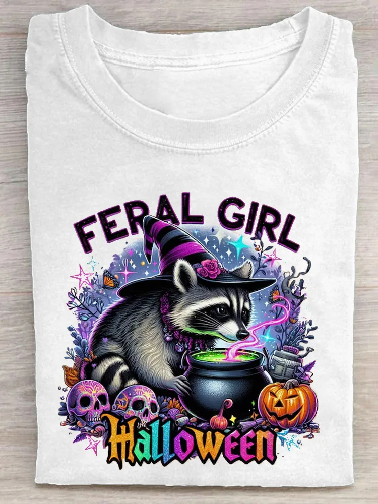 Fun Raccoon Halloween Graphic T-shirt