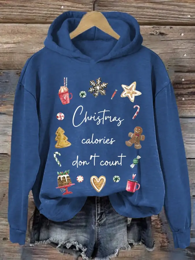 Women's Christmas Calories Don’t Count Print Sweatshirt