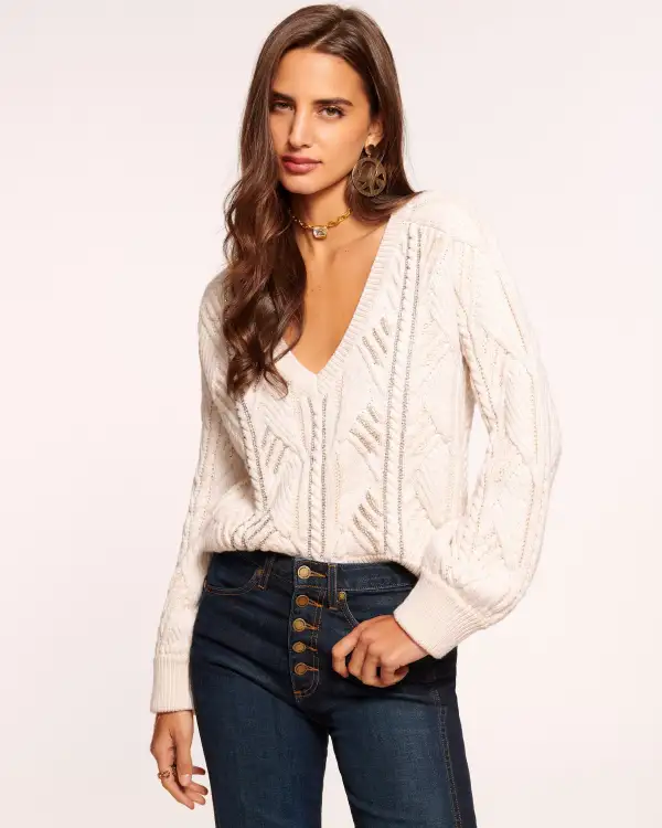 Trinity Embellished V-Neck Sweater