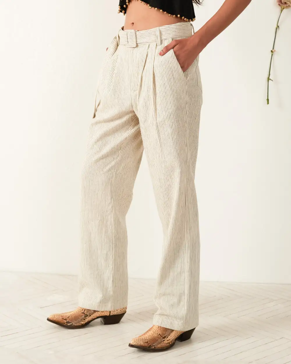 Colette Cloud Stripe Belted Pant