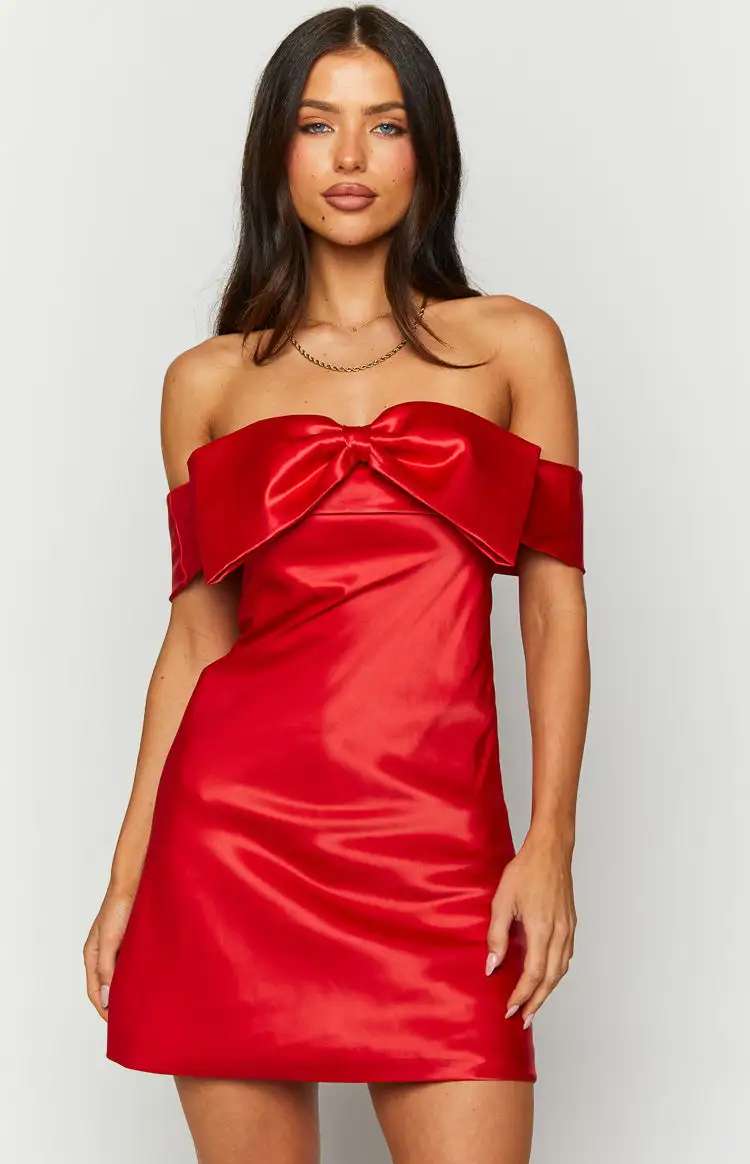 Lyla Red Off Shoulder Mini Dress