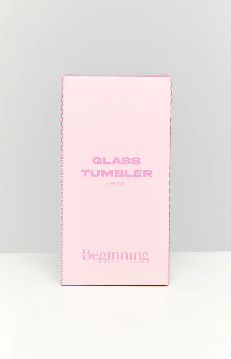 Twinkle Pink Bow Glass Tumbler