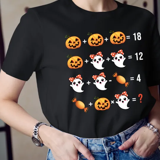 Pumpkin Ghost Mathematics T-Shirt