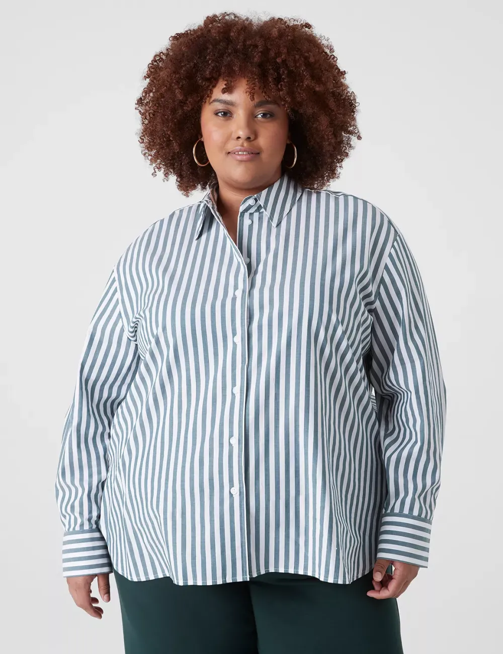 Relaxed Button-Down Boyfriend Shirt