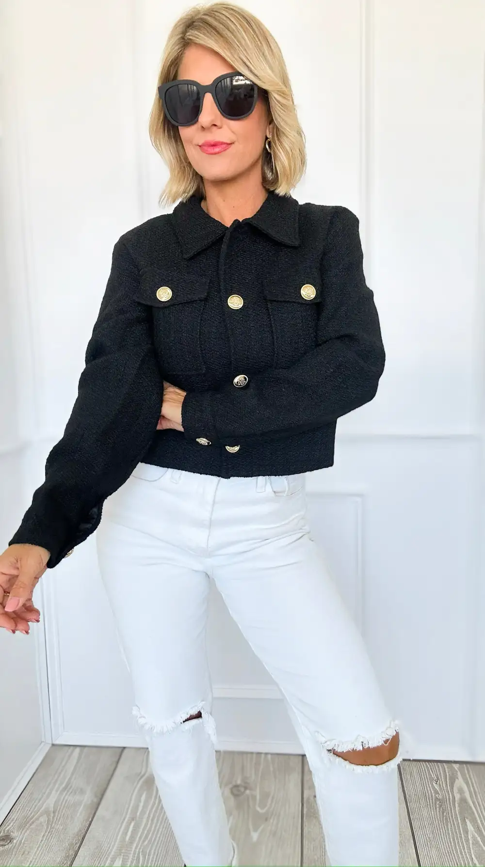 Luxe Textured Button-Up Jacket