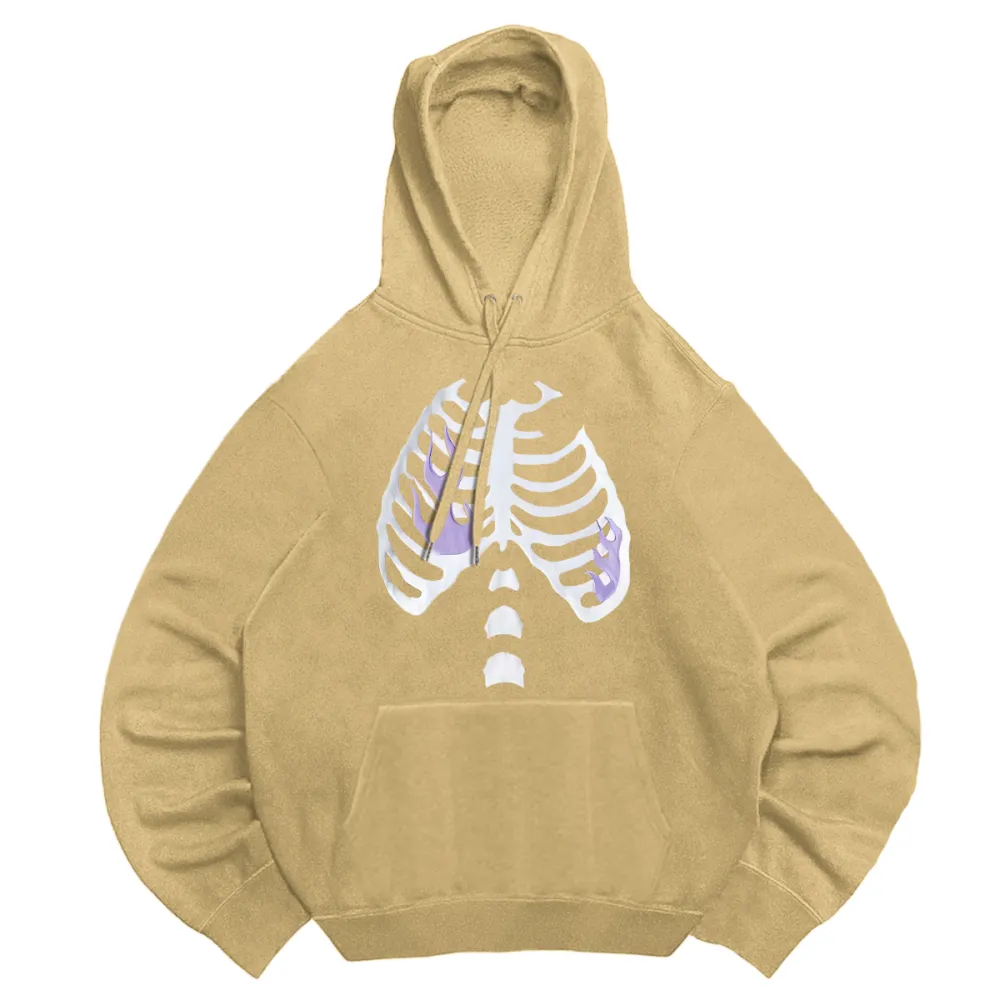 Unisex white skeleton hooded sweatshirt