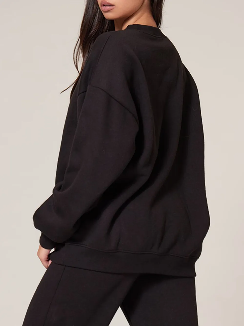 Black Longline Oversized Sweatshirt