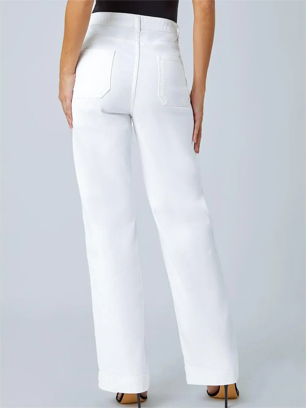 White wide-leg business trousers