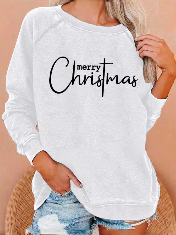 Women's Merry Christmas Print Casual Sweatshirt