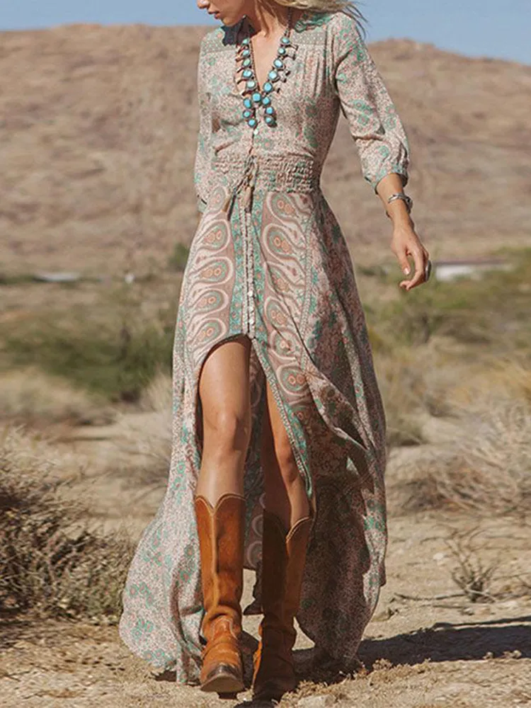 Boho Print Maxi Dress