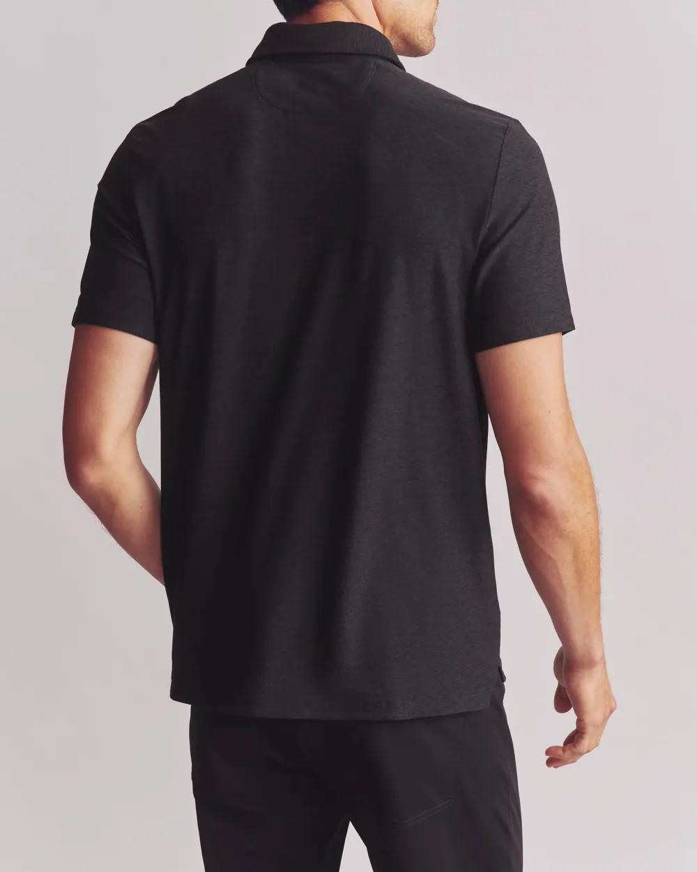 Black Casual Polo Short Sleeve Shirts