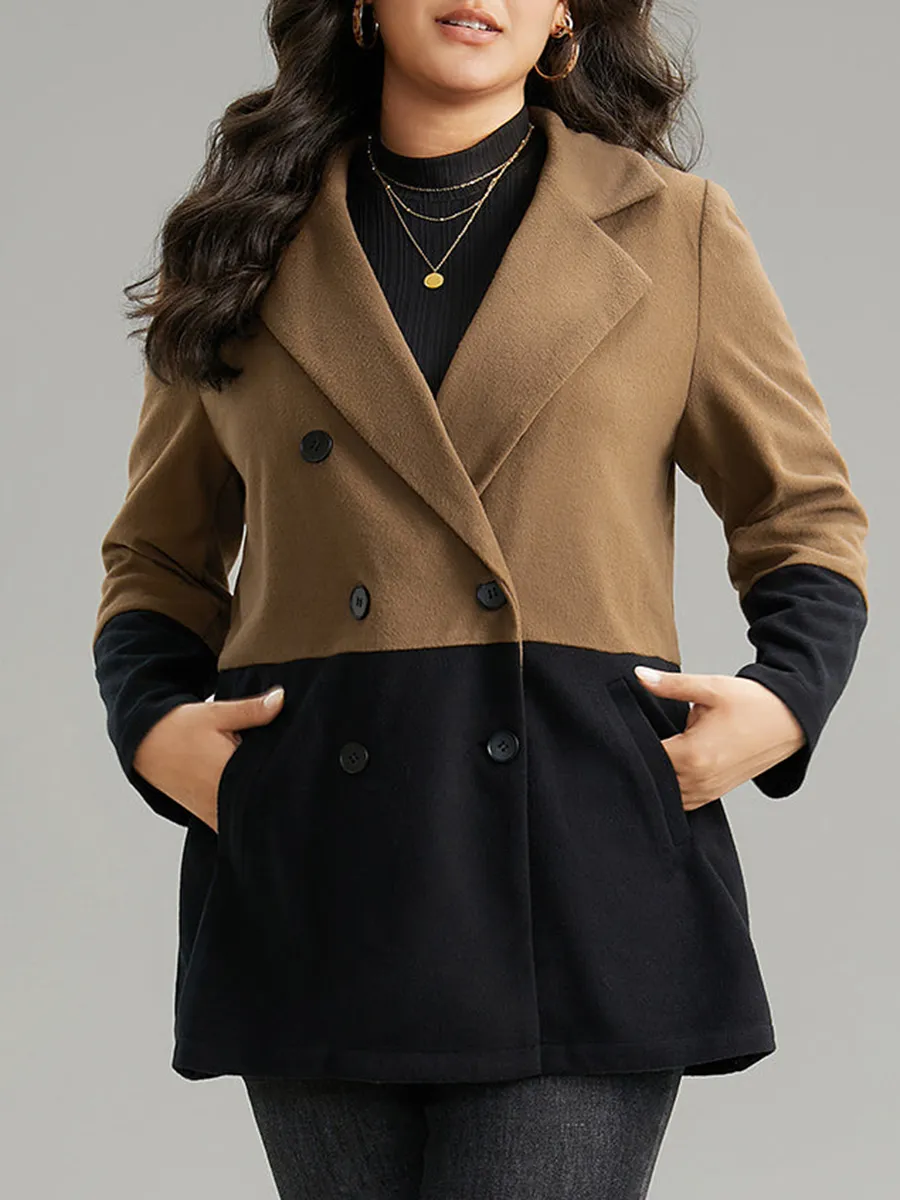 Plus-size women's elegant tweed coat