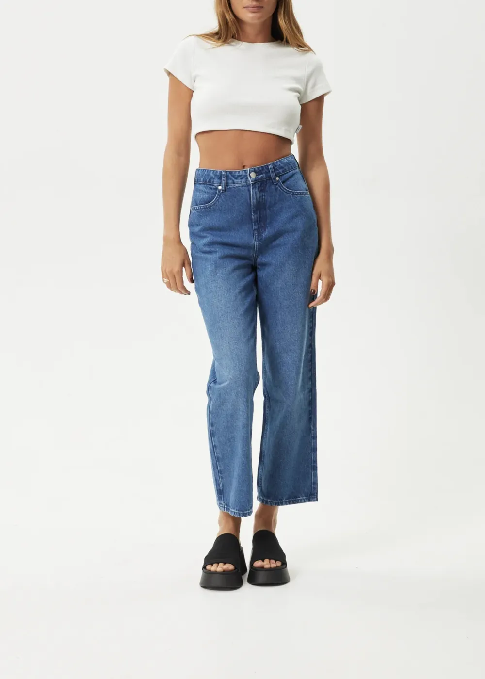 SHELBY - HEMP DENIM CROPPED WIDE LEG JEANS