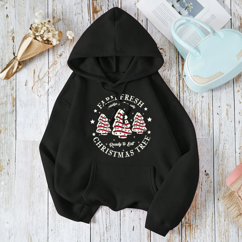 FARM FRESH CHRISTMAS TREE PATTERN PRINTED HOODIE