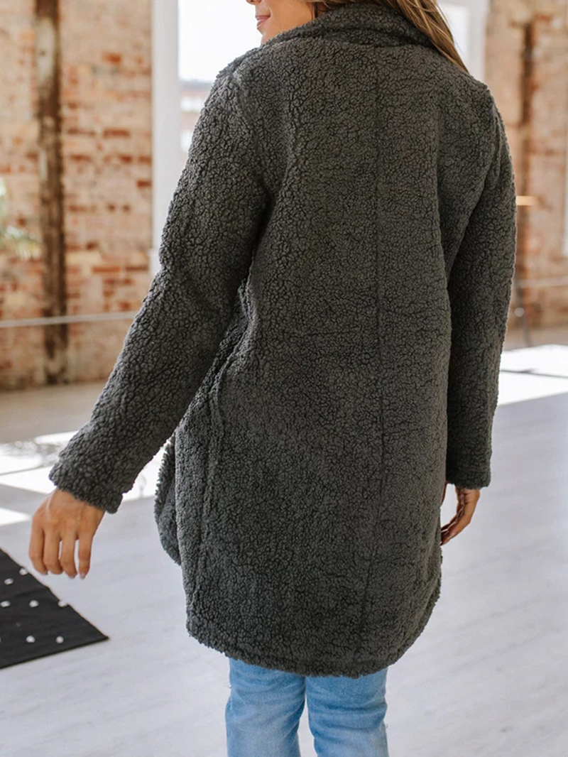 Grey Casual Elegant Sweater Jacket Coat