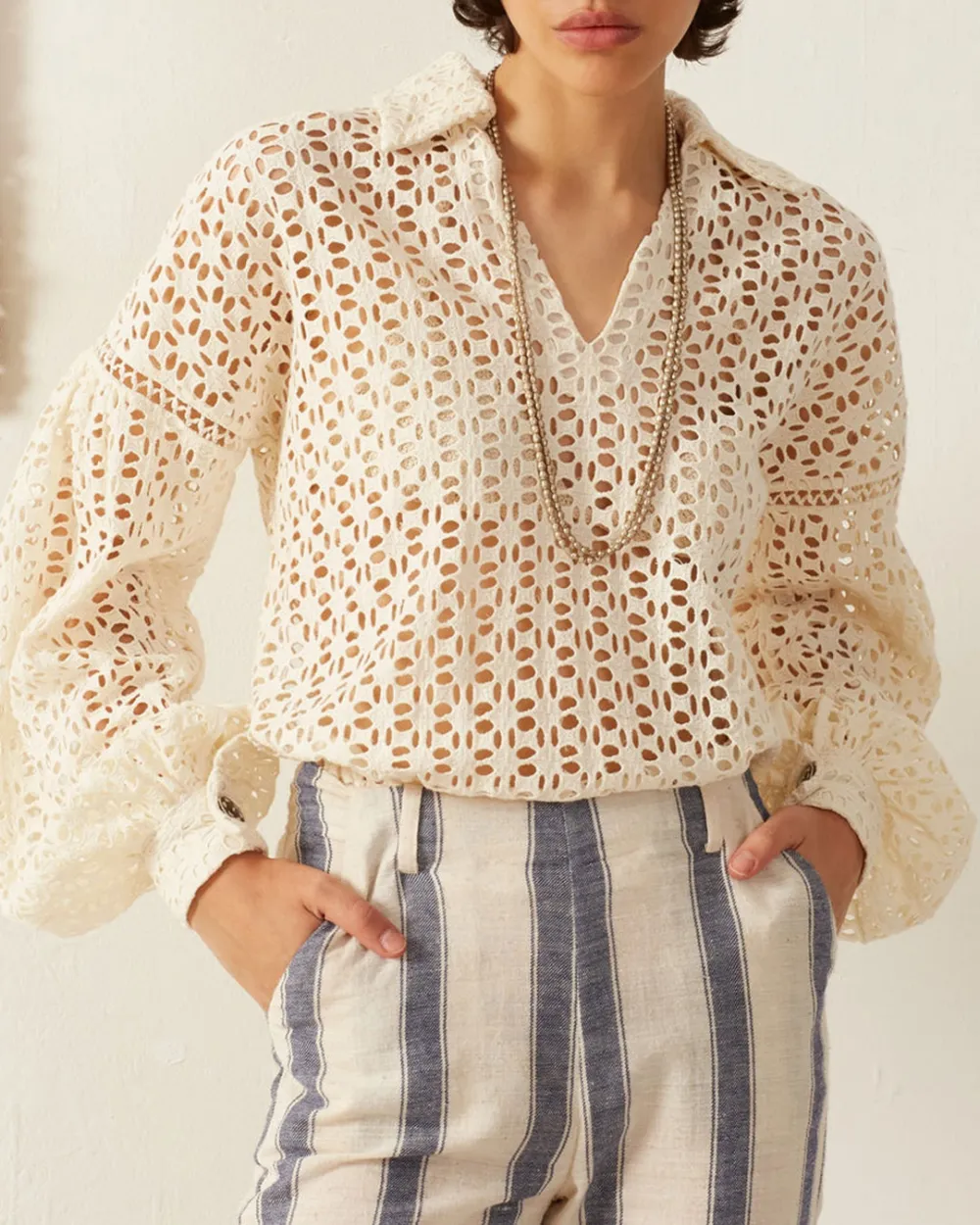 Dylan Clover Eyelet Top