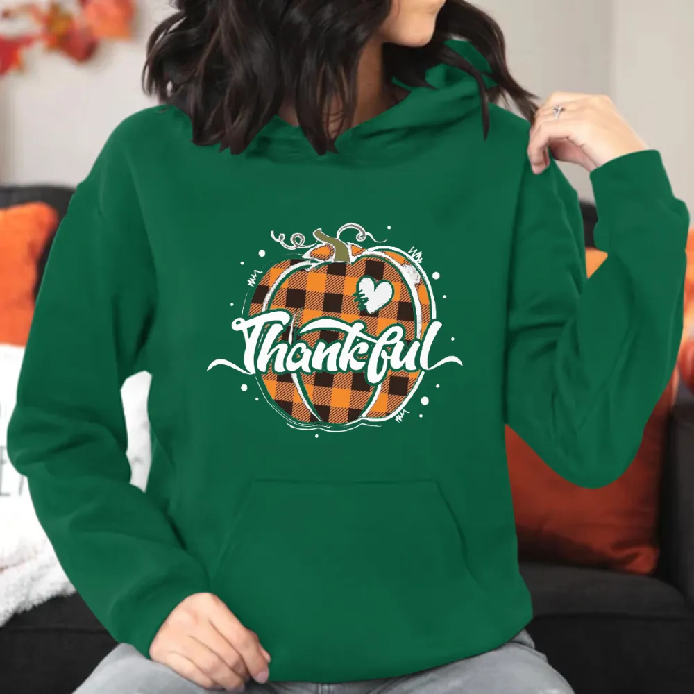 Thankful Pumpkin Printed Hoodie