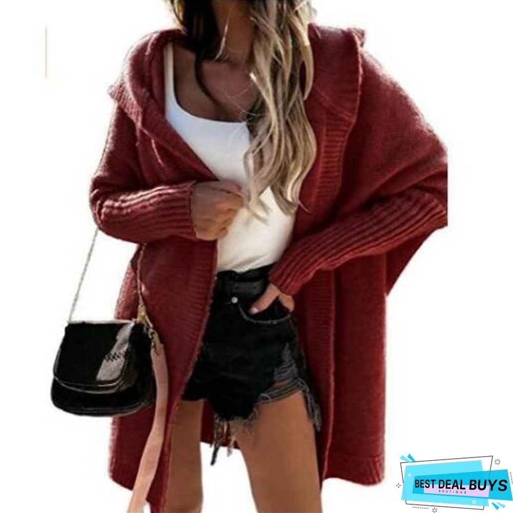 Women's Casual Cardigan Soft Hoodie Oversized Knitted Sweater