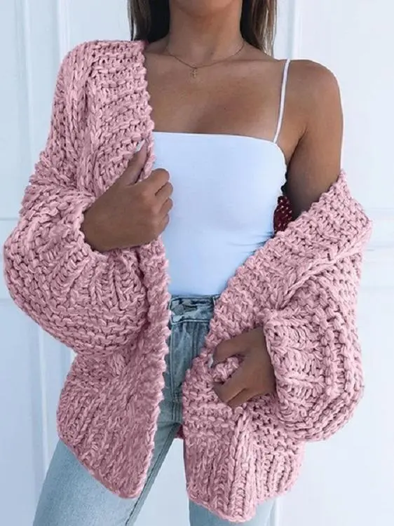 Women's Cardigans Knit Long Sleeve Loose Sweater Cardigan(⚡Clearance Sale)