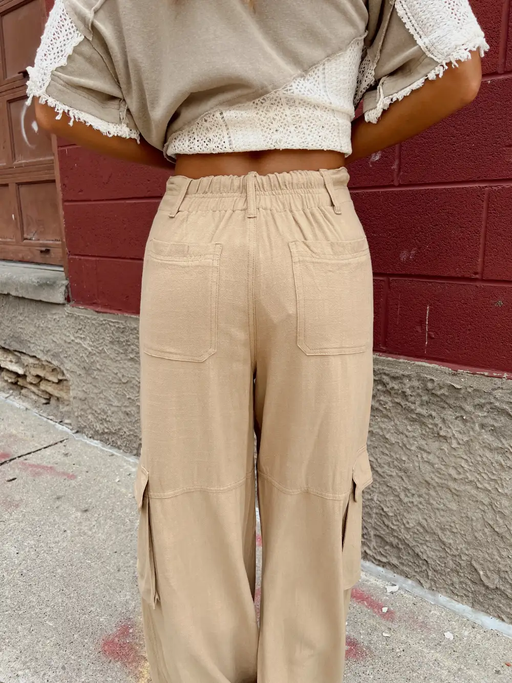 Adore You Taupe Utility Wide Leg Pants