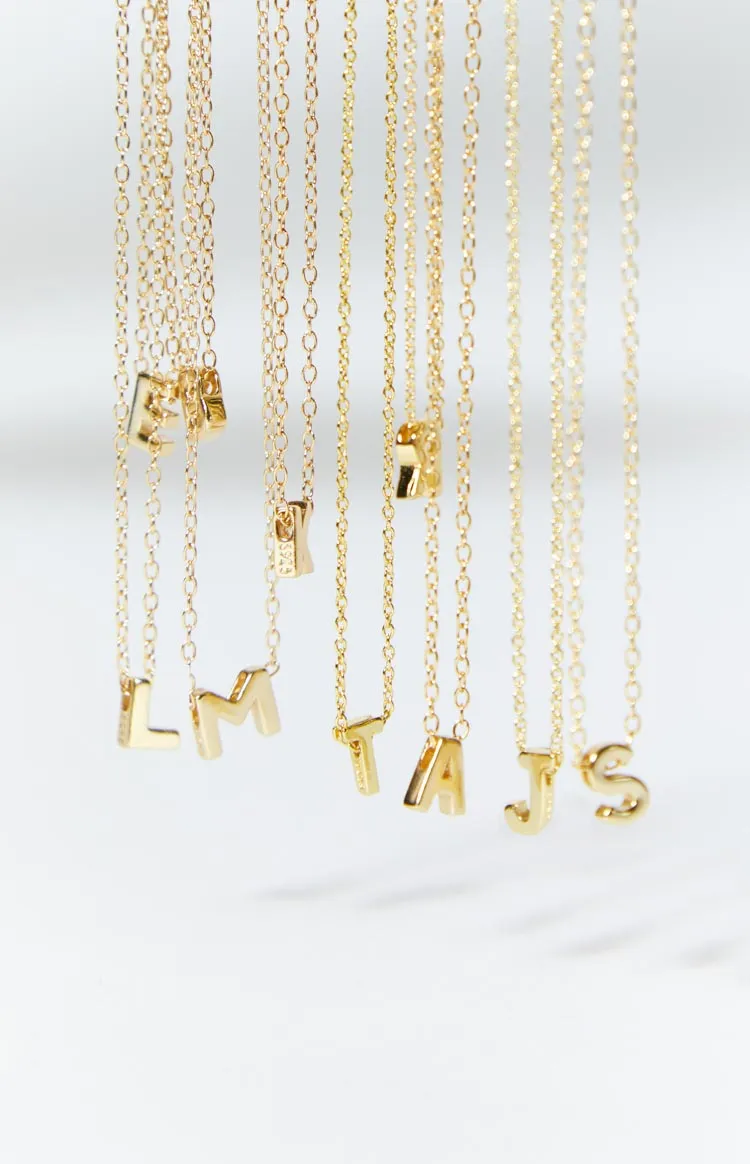 18k Letter Gold Necklace