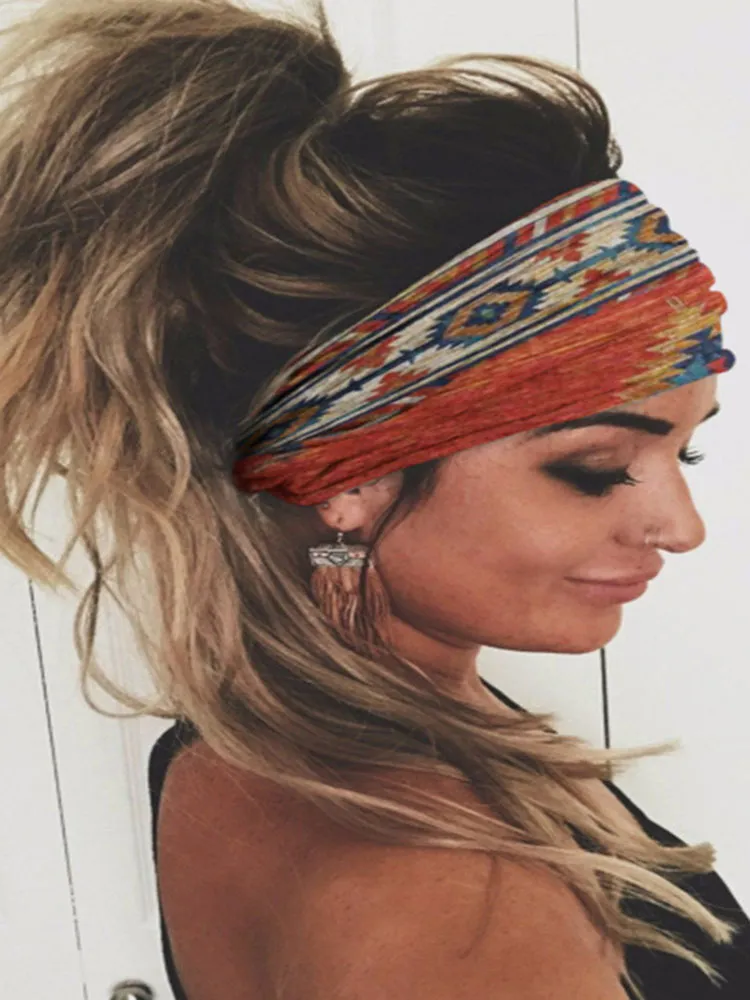 Western Print Sports Wide Hair Accessories