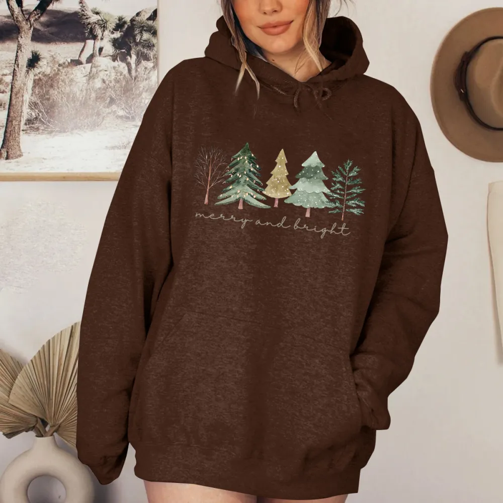 Women's Christmas Tree Print Hoodie